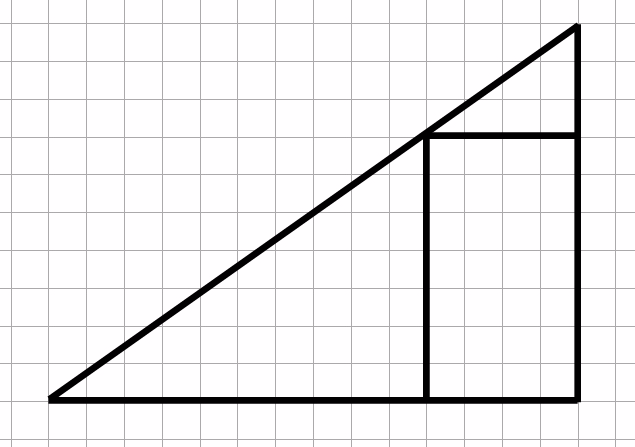 Some students say the area of the following figure is 69, some say that is 70.  What do you think?