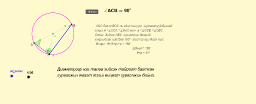Багтаасан тойрог – GeoGebra