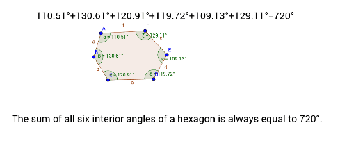 Hexagon Interior Angles Sum Geogebra