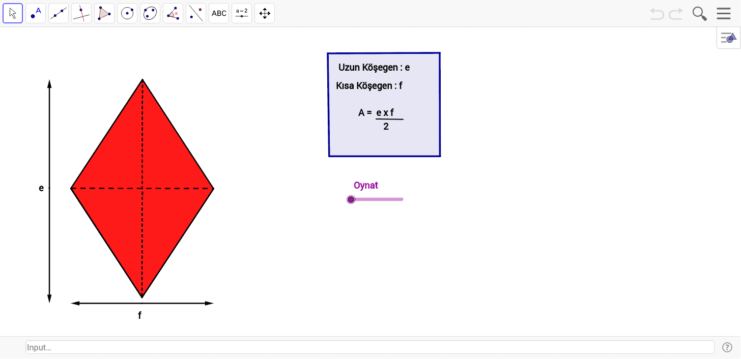 eskenar dortgenin alani geogebra