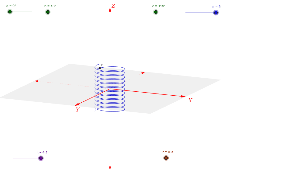 Kopie materiálu 3D Spiral Curve (Helix) GeoGebra