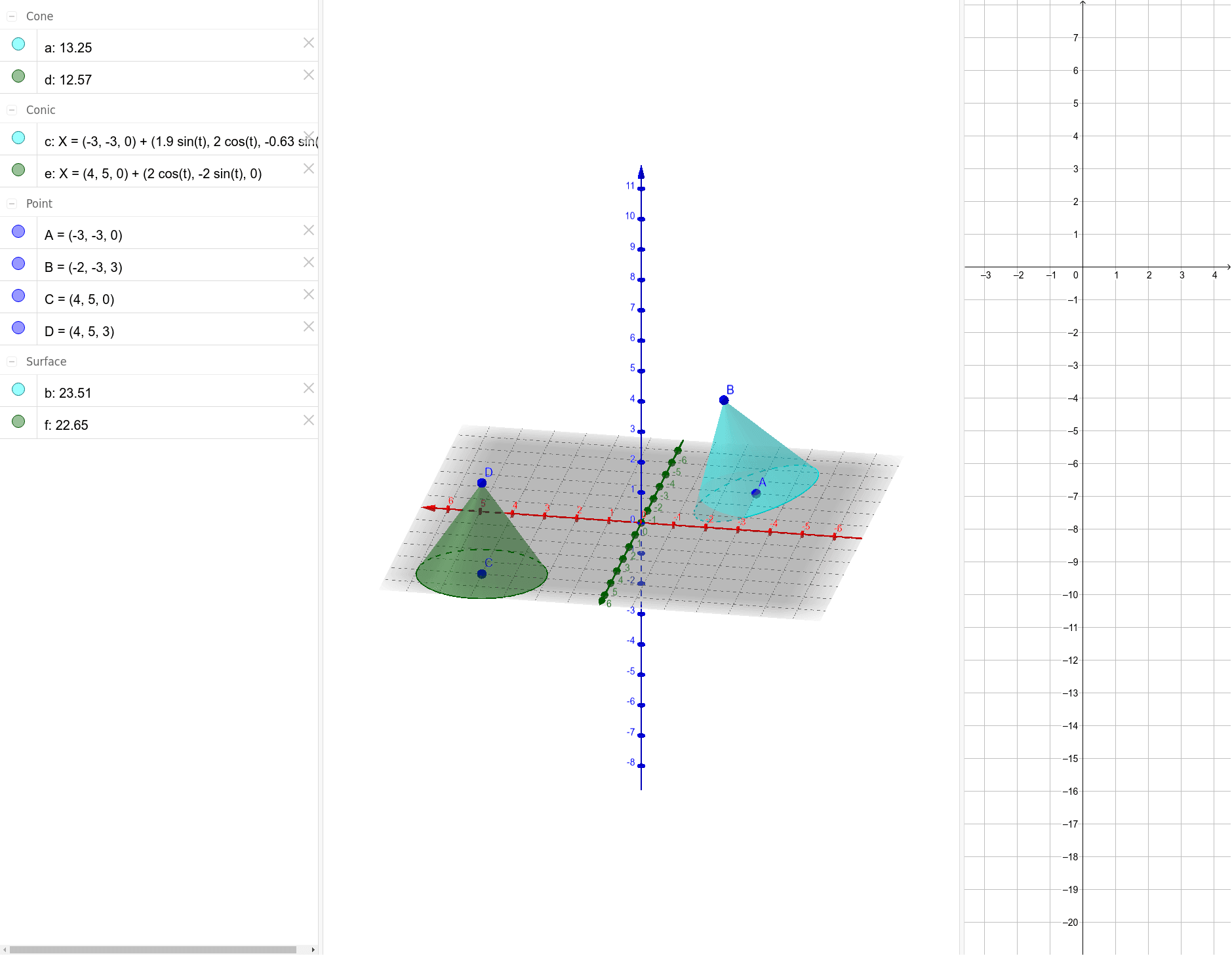 Cones 3D GeoGebra
