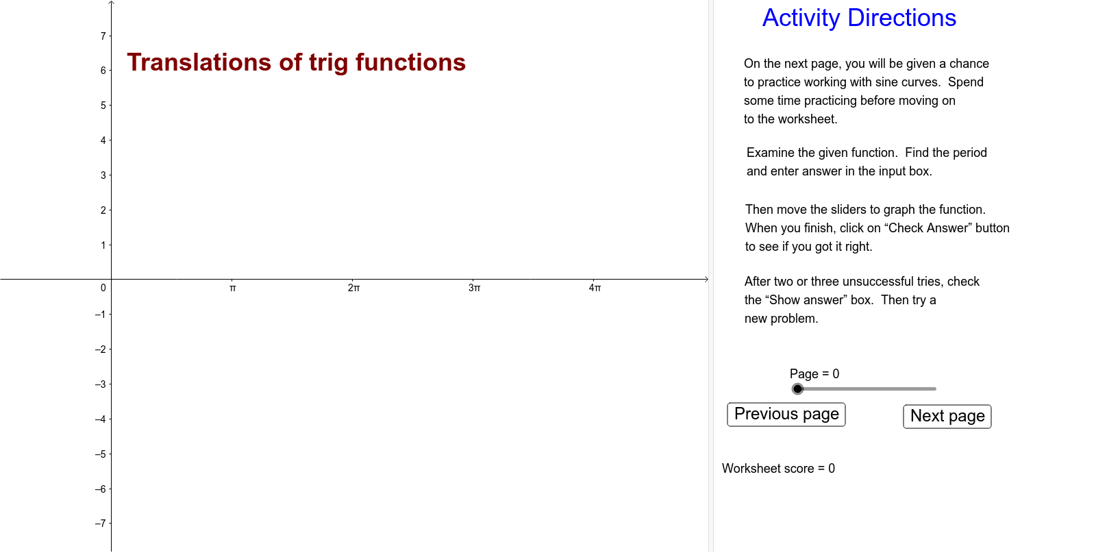 Translations of trig functions – GeoGebra In Graphing Trig Functions Worksheet