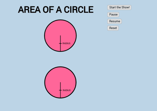 Circle Area (By Peeling!) – GeoGebra