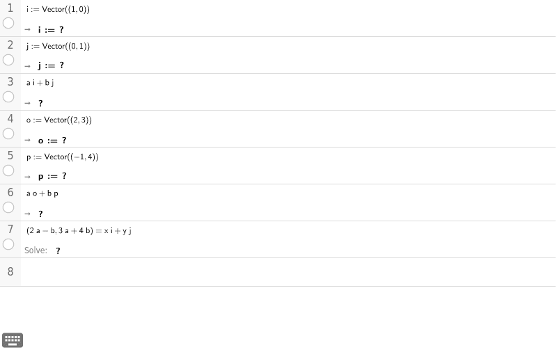 Putting Standard Basis Vectors to Work GeoGebra