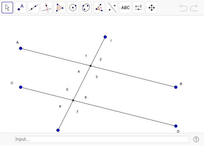 Parallel Lines Cut By A Transversal GeoGebra