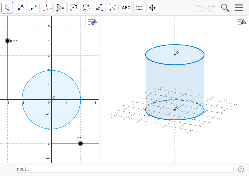 Développement d'un cylindre – GeoGebra