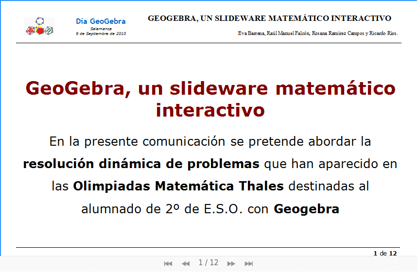 GeoGebra Applet
