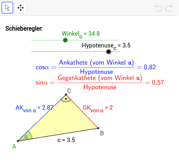 Trigonometrie - Rechtwinklige Dreiecke berechnen 