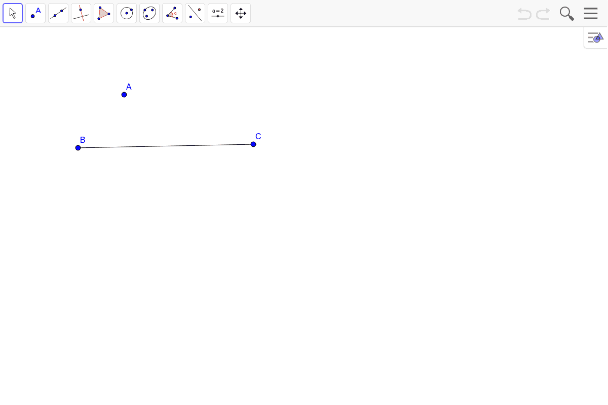 Let's practice some more on constructing a line through a point not on the line, perpendicular to the line.