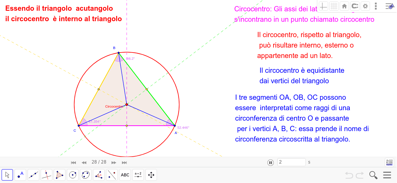 Punti notevoli di un triangolo Circocentro GeoGebra Punti notevoli di un triangolo Circocentro GeoGebra
