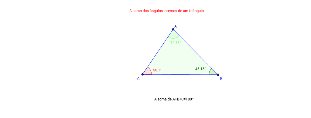 A Soma Dos Angulos Internos De Um Triangulo Geogebra