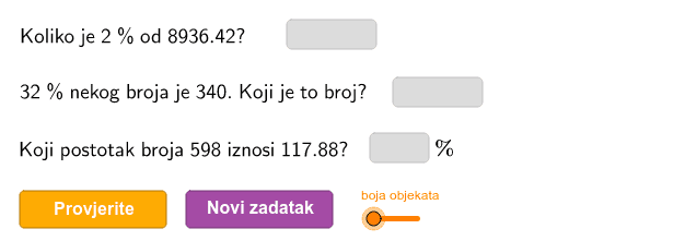 Postotak - zadaci za vježbu – GeoGebra