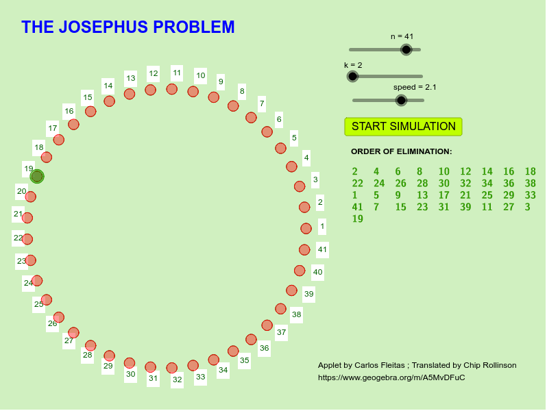 solution to the josephus problem