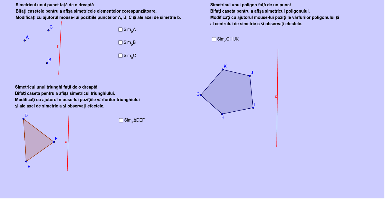 Simetria FaÈ›Äƒ De O DreaptÄƒ Geogebra
