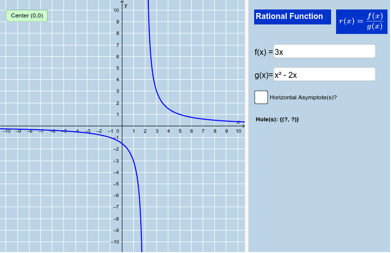 Rational Function Grapher V1 Geogebra