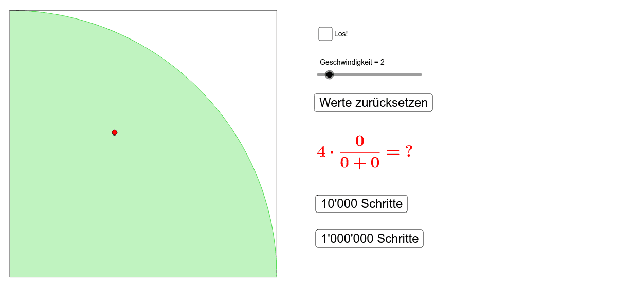 Monte carlo algorithmus zur bestimmung von pi geogebra