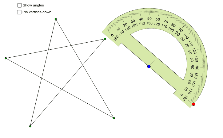 Angles In A 5 Pointed Star Geogebra