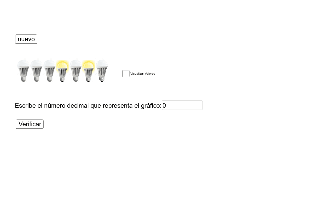 Utiliza el siguiente recurso para practicar la conversión de números binarios a números decimales. Pon a prueba tus conocimientos.