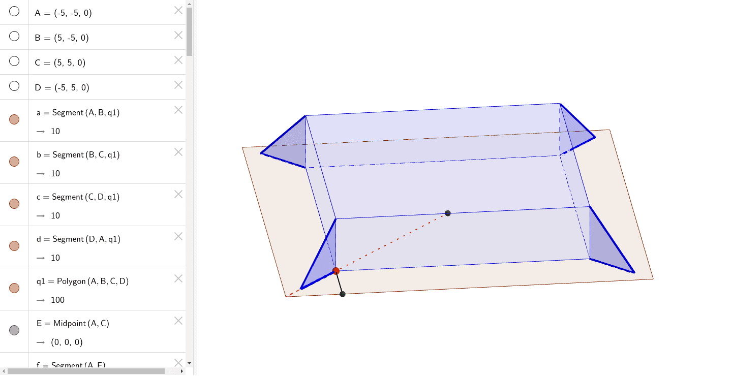 折り紙テーブル 細線 Geogebra