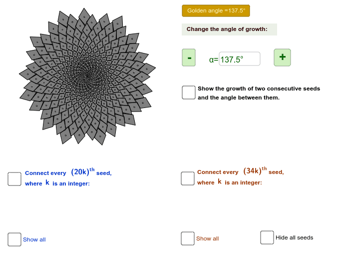 Sunflowers And Special Numbers Geogebra