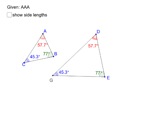 AAA triangles – GeoGebra
