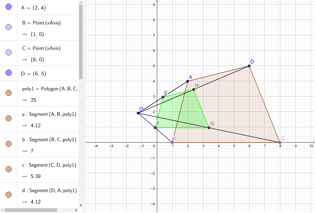 相似の中心の移動 Geogebra