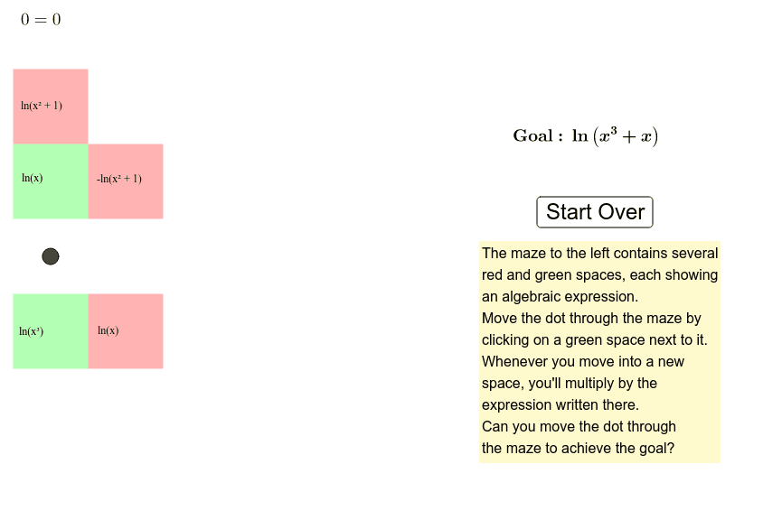 Logarithms Game GeoGebra