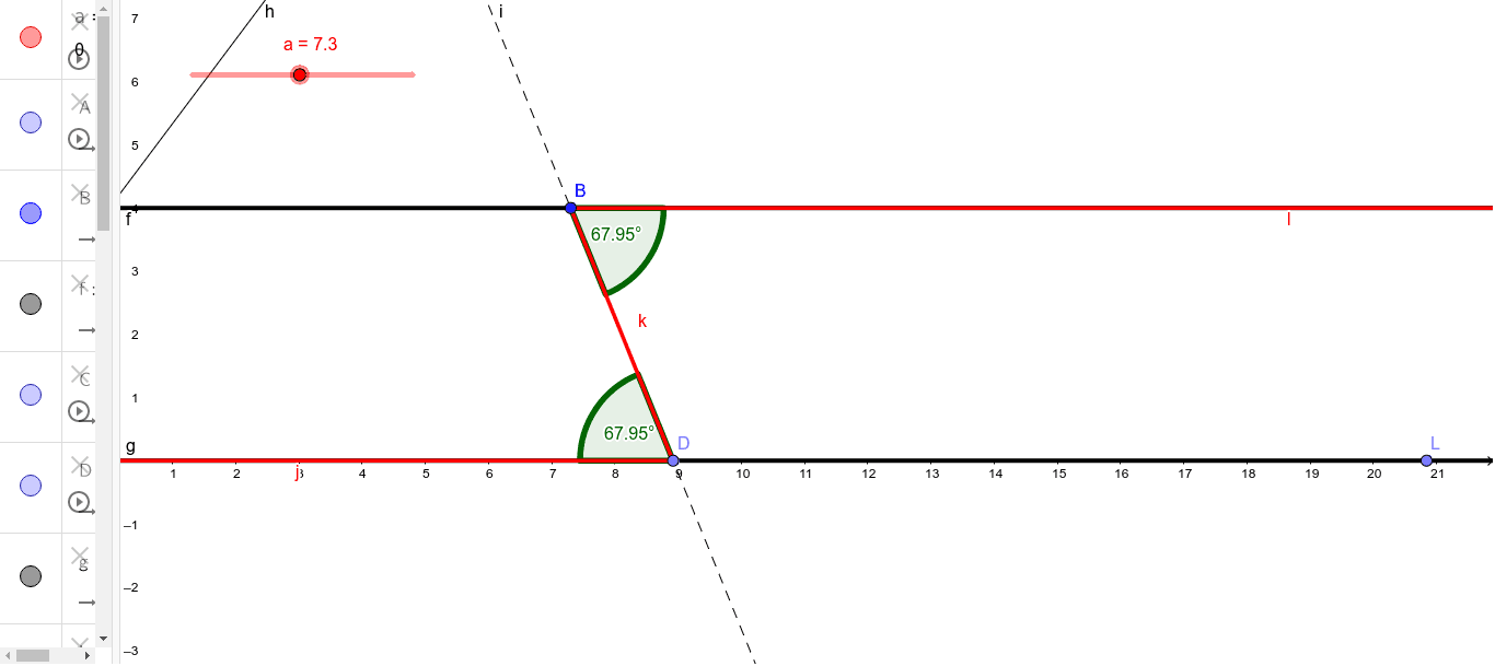 Alternate angles, Z angles GeoGebra