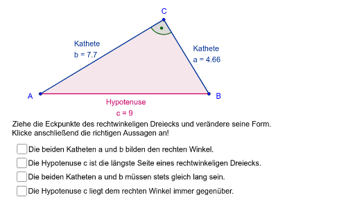 Flächeninhalt Des Rechtwinkligen Dreiecks www.geogebra.org
