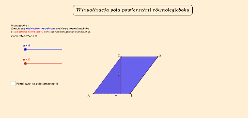 Jakie Pole Ma Zacieniowany Rownoleglobok - Pole równoległoboku – GeoGebra