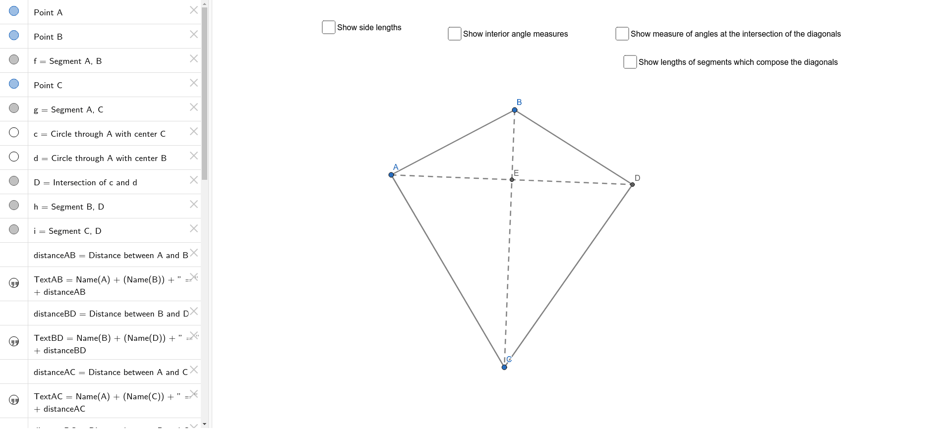 Kite (Ward) GeoGebra