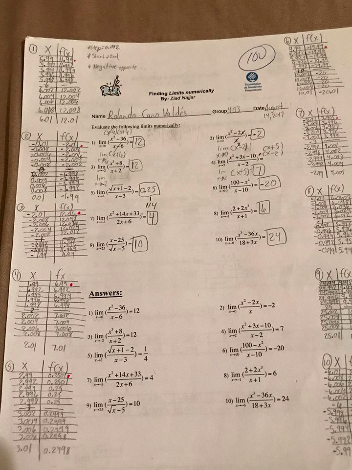 FINDING LIMITS NUMERICALLY