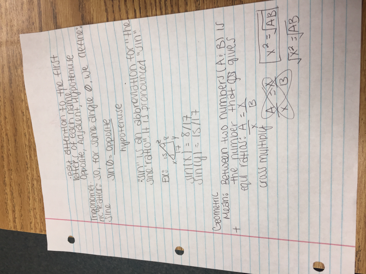 I choose these notes because it was very helpful and useful I looked back at them to help me understand if I didn't.They taught me how to  find the Sin and Con, Pythagorean theorem, the trigonometric ration.