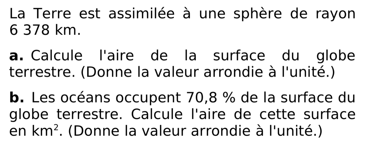 Aire d’une sphère et volume d’une boule.