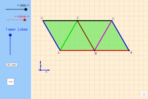 正四面体の展開図 Geogebra