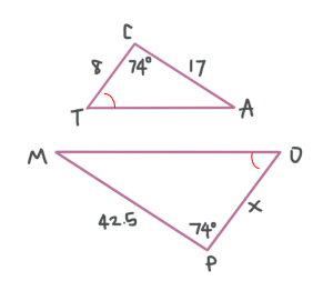 Calculate each side marked "x":