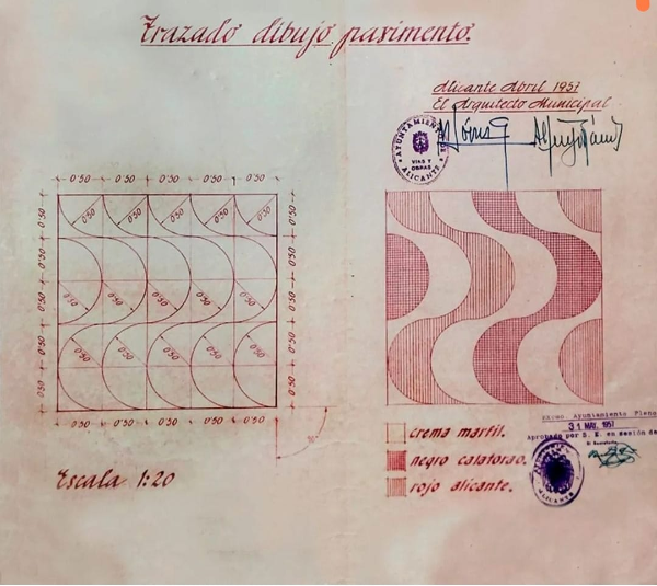 Un boceto del arquitecto municipal de la ciudad de Alicante. 1957