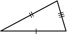 This is a [b]scalene triangle[/b]. All of the angles are different in a scalene triangle. All of the sides are also unequal.