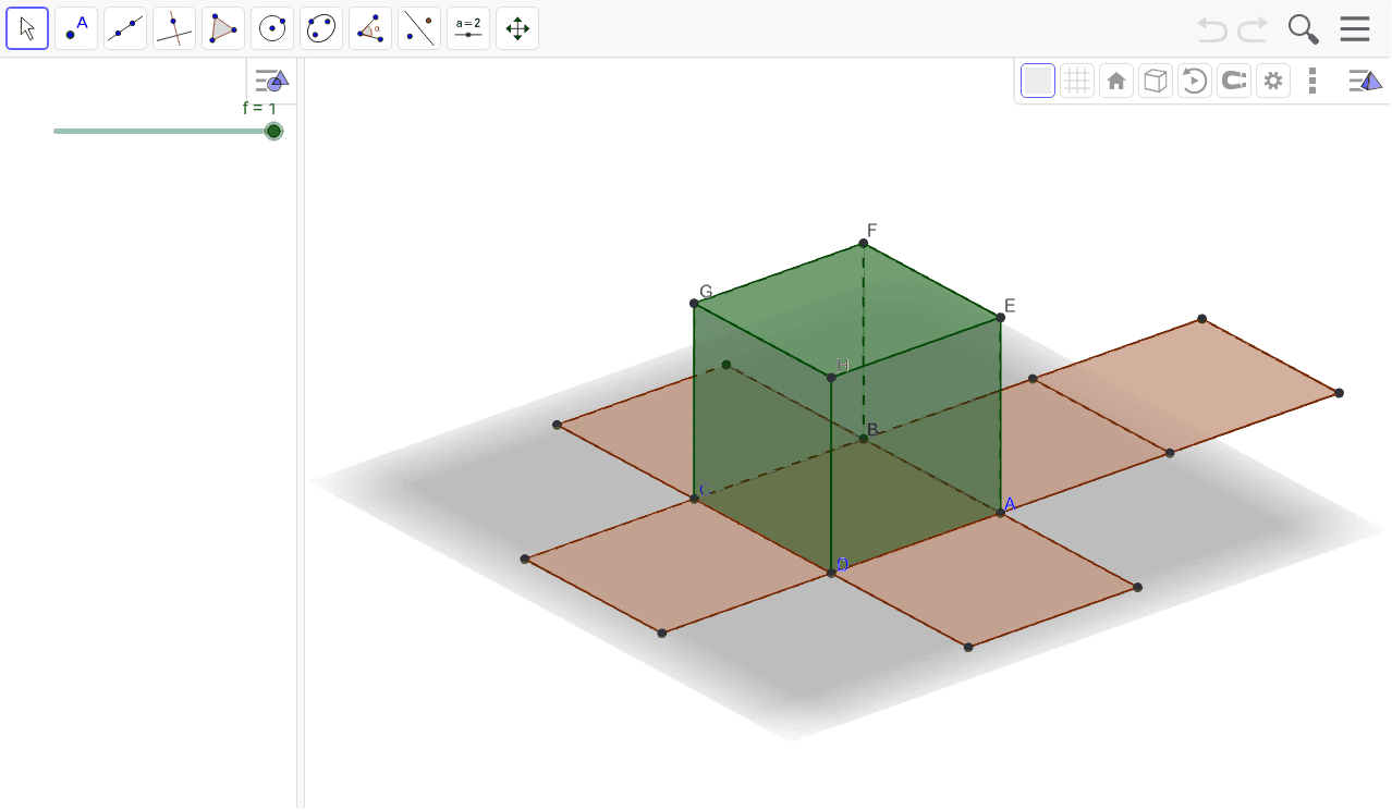 Net of a cube GeoGebra