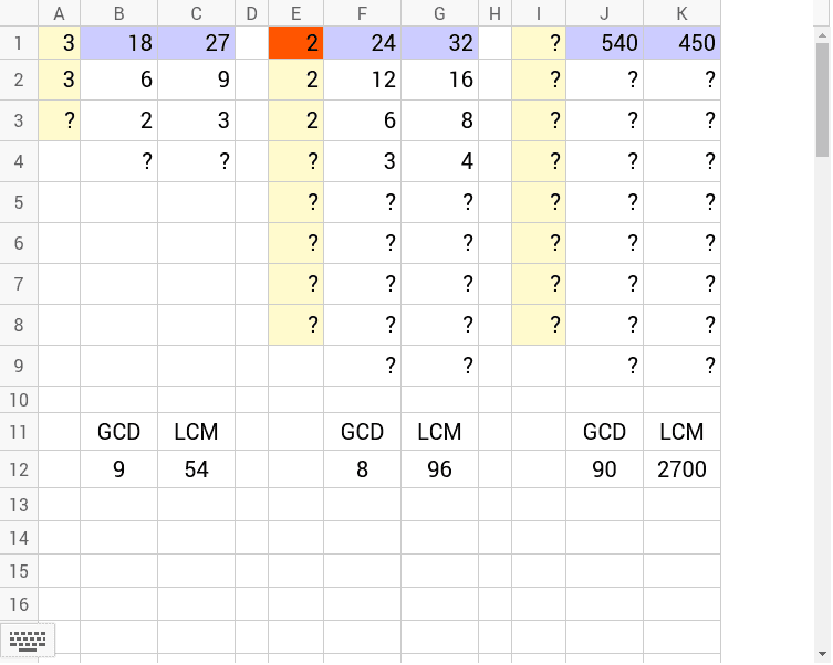 最大公約数 最小公倍数 Geogebra