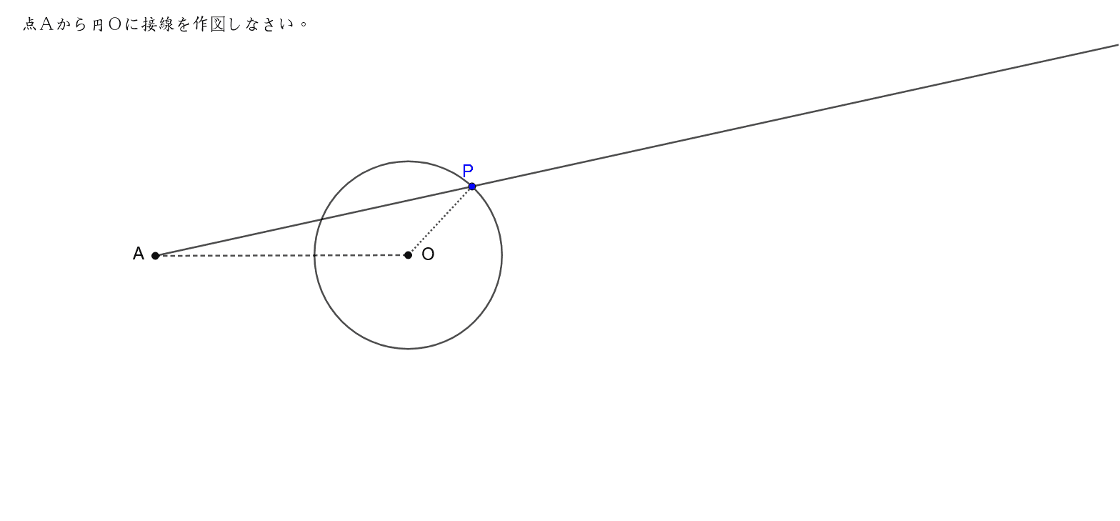 円外の点からの接線の作図問題 Geogebra