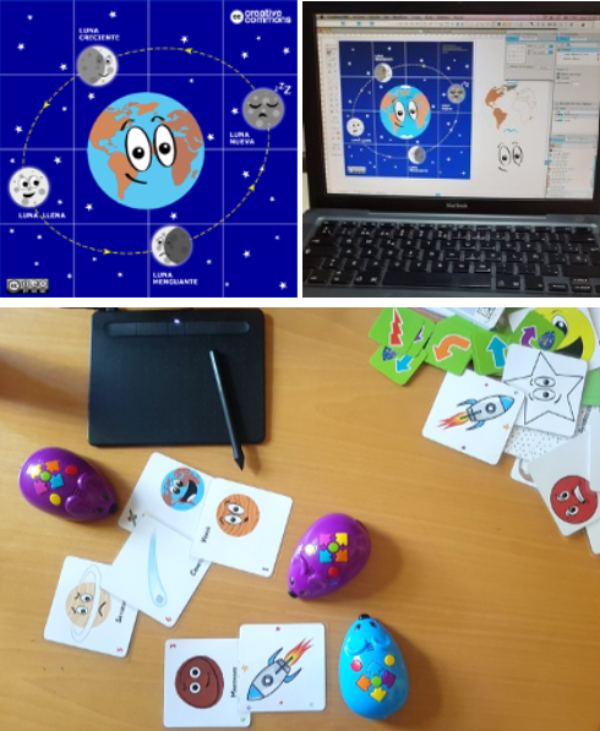 [left][size=100]Fig. 4  Example of game board design. 
Photos by: Elena Peribáñez[/size][/left]


[size=100]* The design of the game pieces and/or game board can be done by the teacher (drawing or retouching of photographs by means of an application); or they can be painted by the students on paper or cardboard.
** For the design of cards, board, or stages: consider the distance in wheel rotation (code&go, 12 cm)[/size]