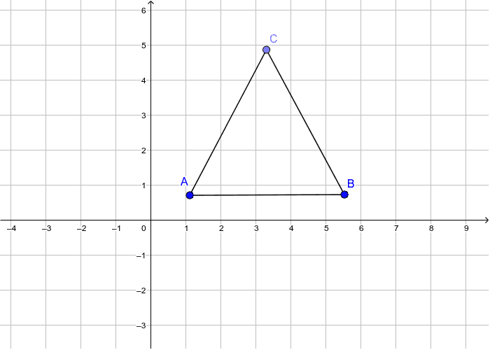 Triangle ABC is a dynamic isosceles triangle.