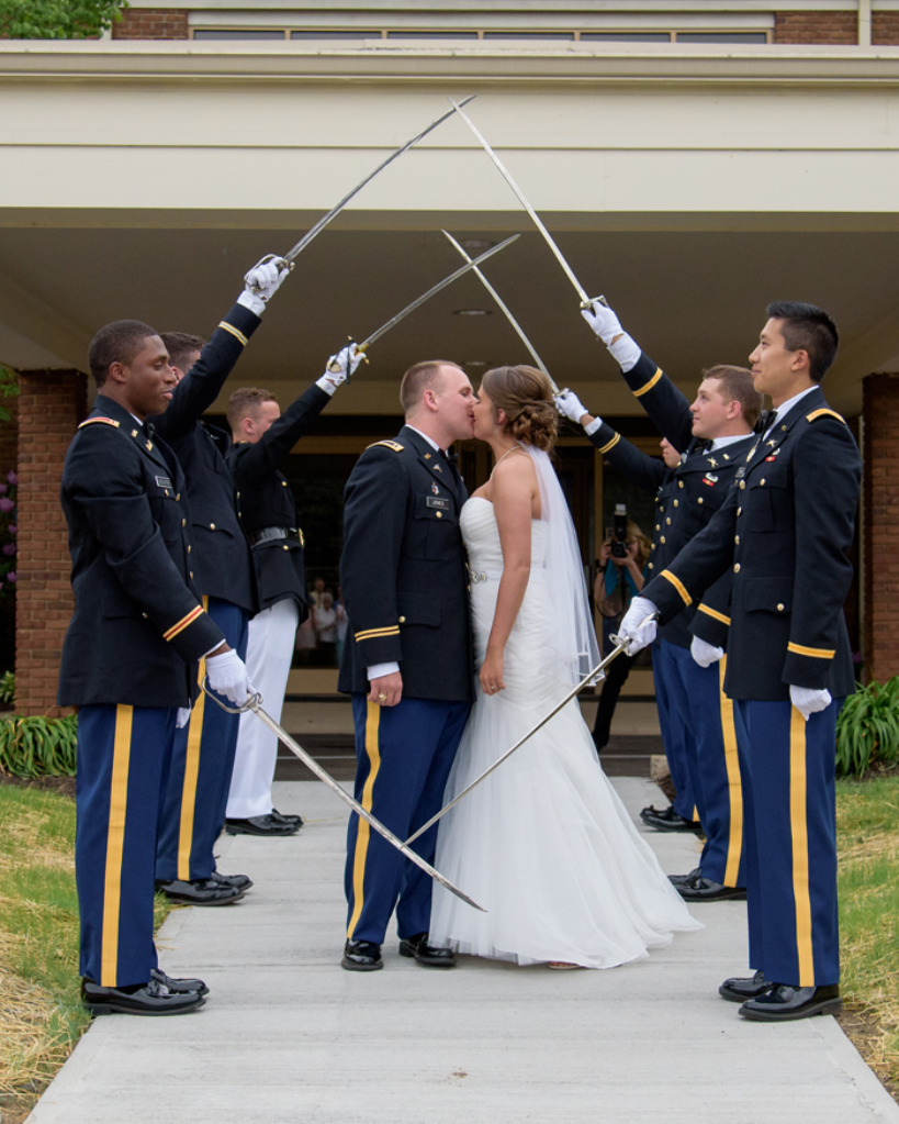Why do they cross swords at military weddings?