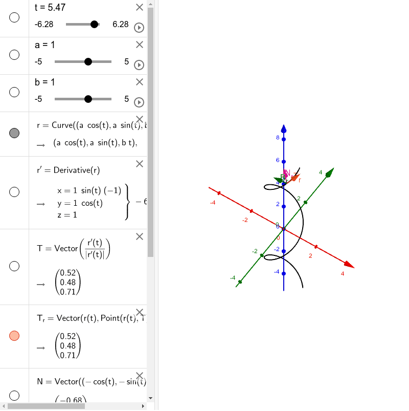 Calc 3 Tnb Frame Geogebra