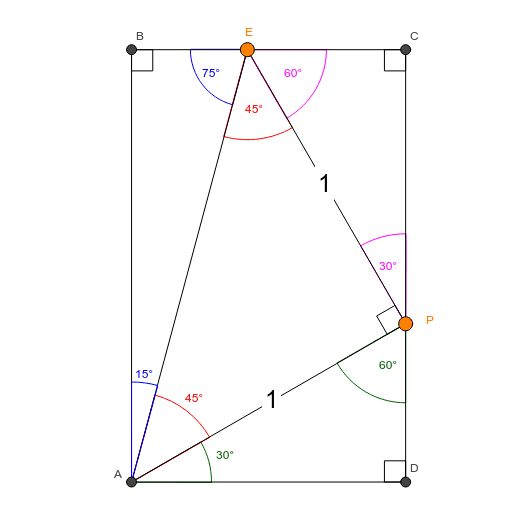 Angle Sums And The 15 75 90 Right Triangle Geogebra