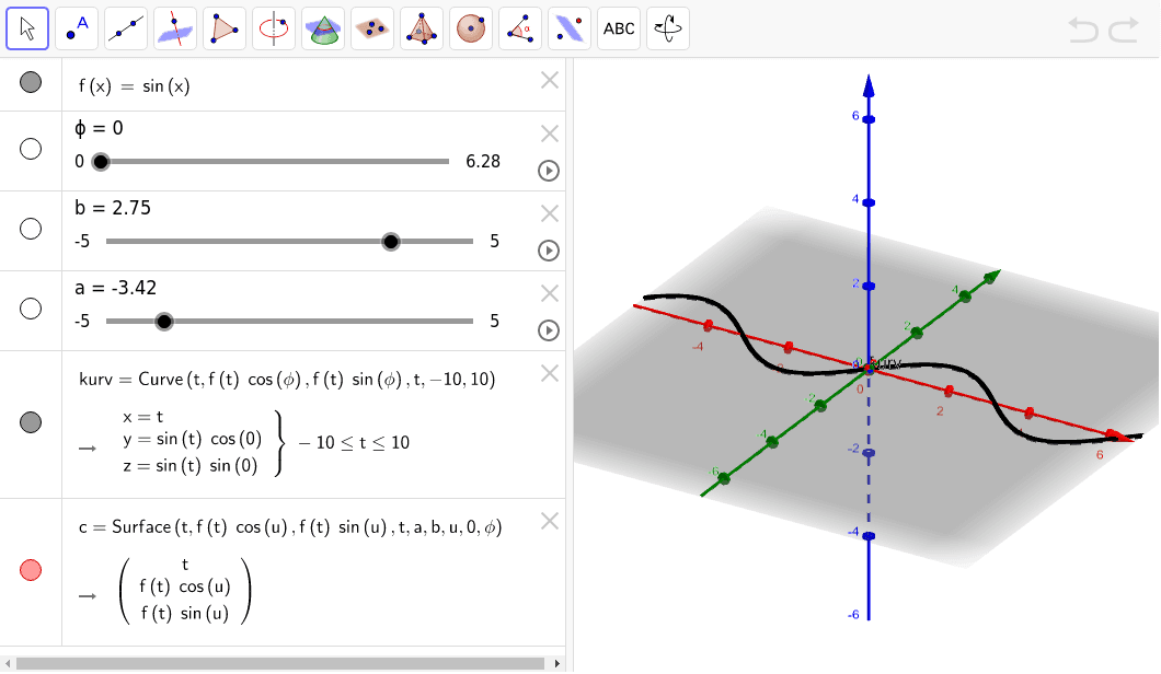 Rotation um die xAchse GeoGebra