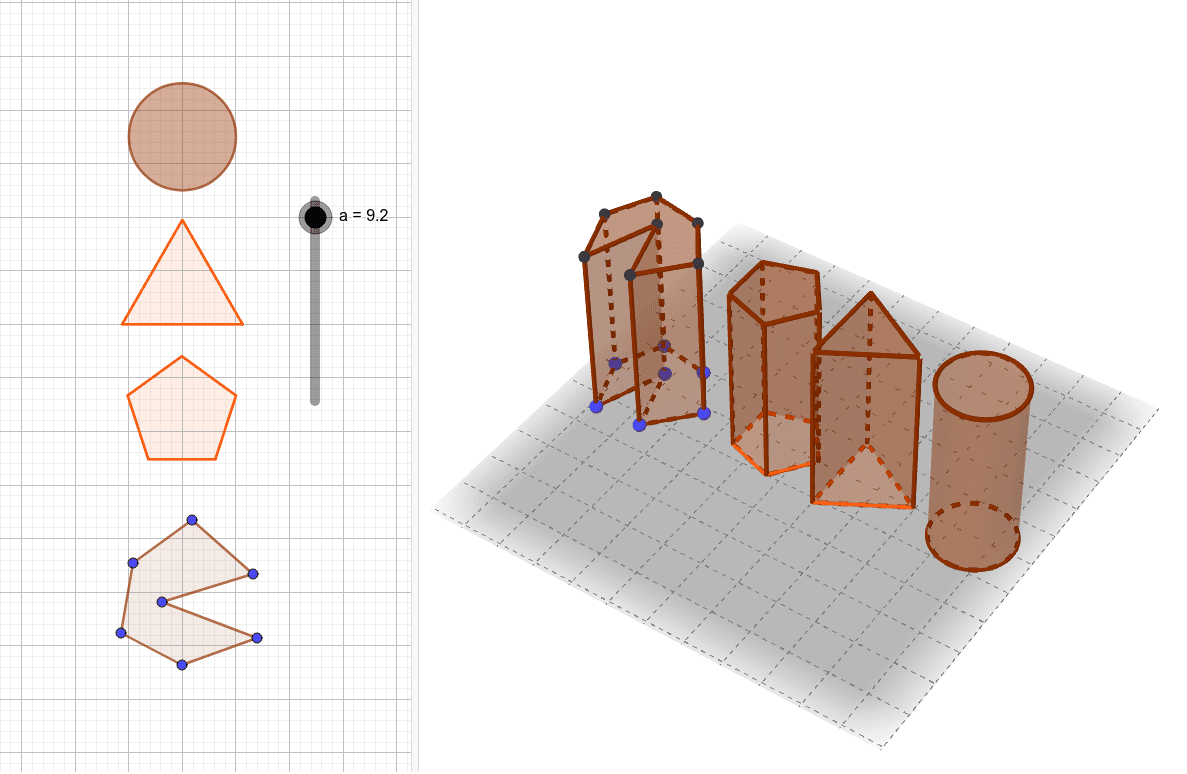 円柱 角柱の体積 Geogebra