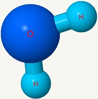 Imagen de una molécula de agua.